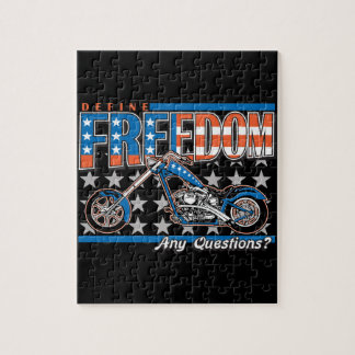 Puzzle Freedom Cycle American Flag Paint Moto