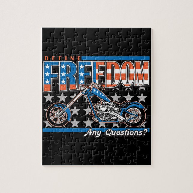 Puzzle Freedom Cycle American Flag Paint Moto (Vertical)