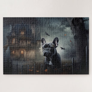 Puzzle French Bulldog Halloween Épouvantable