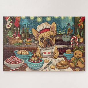 Puzzle French Bulldog Holiday Baking : Noël festif
