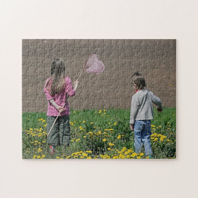 Puzzle Frère et soeur l'été. (Horizontal)