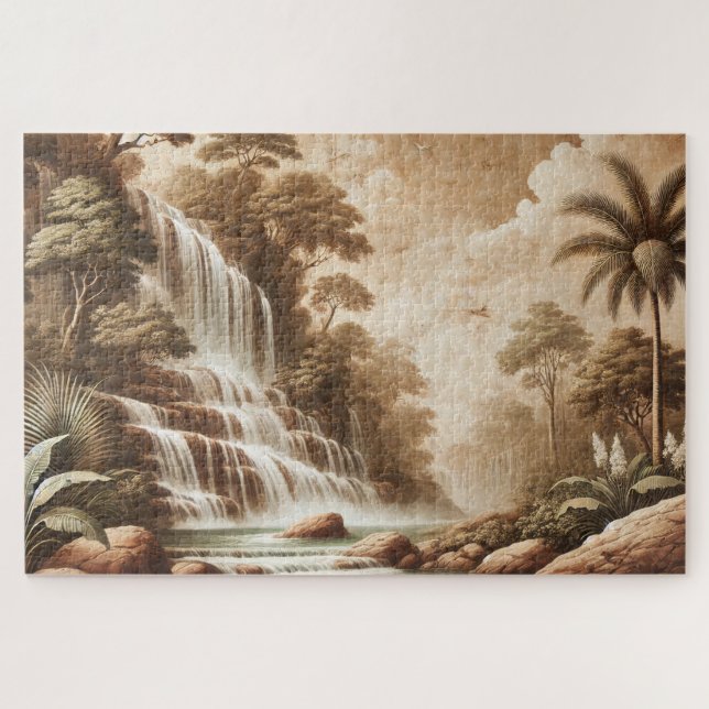 PUZZLE "FRESCO WATERFALL" JIGSAW PUZZLE– LANDSCAPE SERIES (Horizontal)