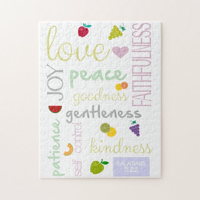 Puzzle Fruit de l'Esprit Saint Bible chrétienne Verse (Vertical)