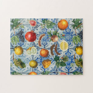 Puzzle Fruit d'été méditerranéen & Mosaïque Bleue Blanc