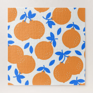 Puzzle Fruit orange : Motif exquis bleu-bracelet.