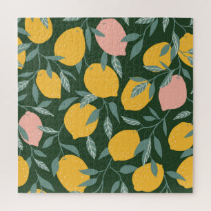 Puzzle Fruit vintage citron Motif sans joint