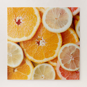 Puzzle Fruits d'agrumes d'orange juteux coupés