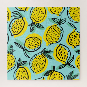 Puzzle Fruits de citron : motif vintage été.