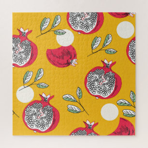 Puzzle Fruits de grenat : Motif Vintage à main.