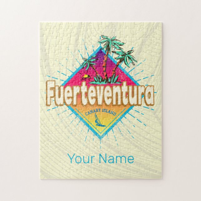 Puzzle Fuerteventura Surfer Canaries Vintage (Vertical)