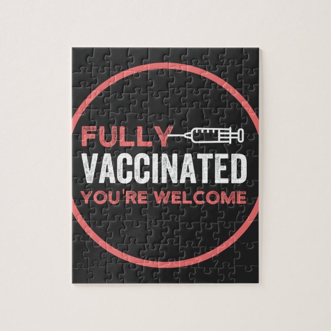 Puzzle fully vaccinated, vaccinated, vaccine, end IT (Vertical)