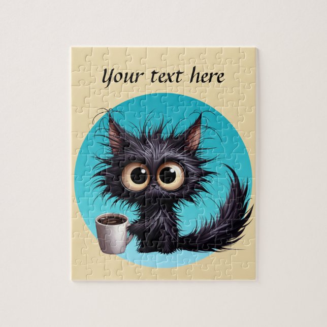 Puzzle Fun coffee cat ajouter (Vertical)