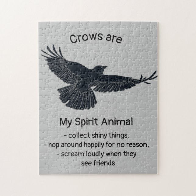 Puzzle Fun Crows Bird Spirit Animal Humour Citation Totem (Vertical)