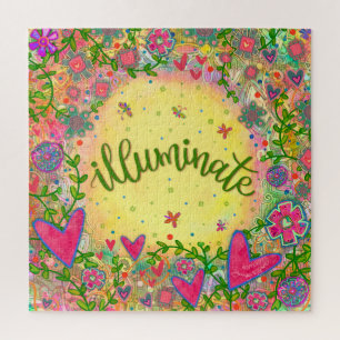Puzzle Fun Illuminer Coeurs Fleurs Mignonne Inspiribilité