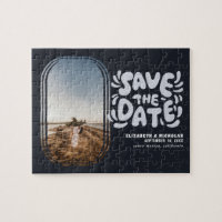 Fun Retro Typographie Photo Mariage Enregistrer la