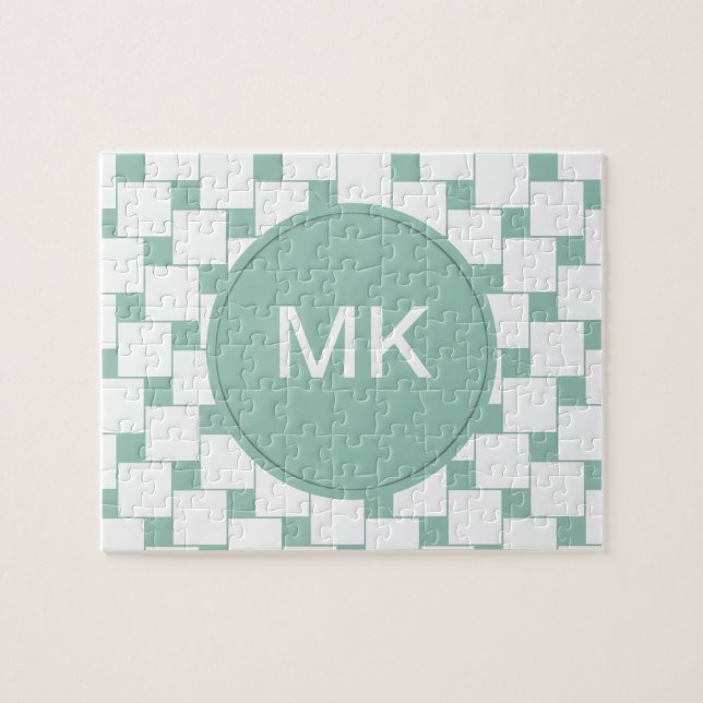 Puzzle Fun tissé Carré Mint Green (Horizontal)