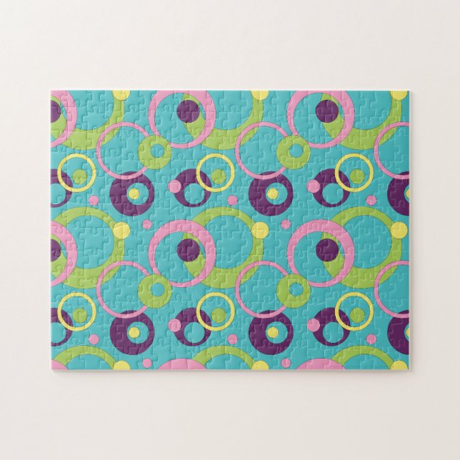 Puzzle Funky Blue Circles (Horizontal)