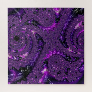 Puzzle Funky Bold Bohème Violet Abstrait Fractal Numériqu