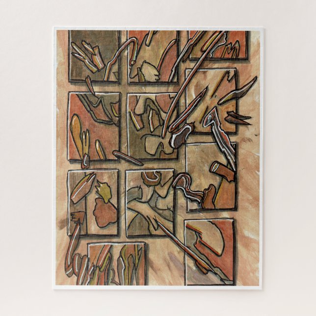 Puzzle Funky Brown Abstract (Vertical)