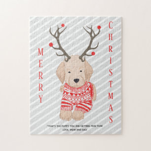 Puzzle Funky Prank Noël Golden Retriever Puppy Cadeau
