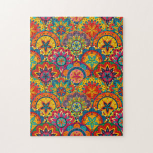 Puzzle Funky Retro couleur Motif Mandala