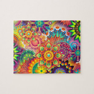 Puzzle Funky Retro Motif Abstrait Boho