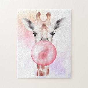 Puzzle Funny Bubblegum Giraffe