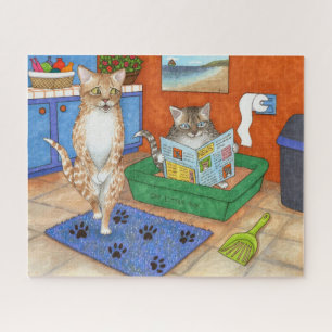 Puzzle Funny Cat 538 Art de salle de bain