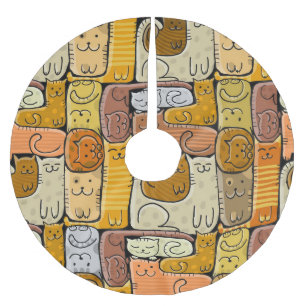 Puzzle Funny Cats House Seamless Brushed Polyester Tree Skirt