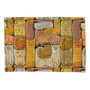 Puzzle Funny Cats House Seamless Pillowcase