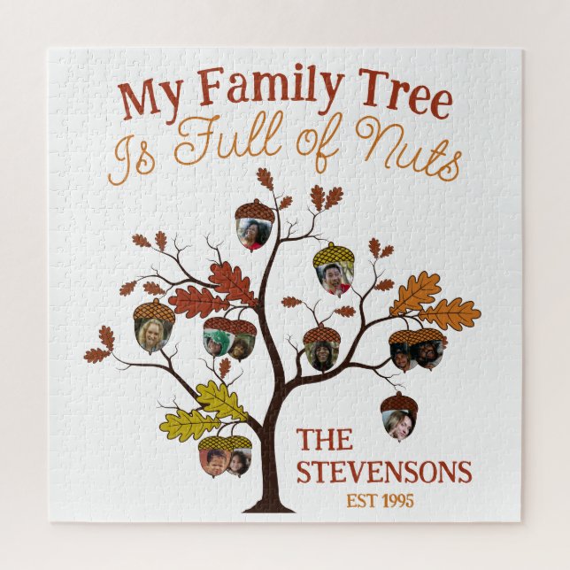Puzzle Funny Fall Photo Family Tree est plein de noix (Vertical)