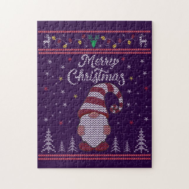 Puzzle Funny Gnome Joyeux Noël (Vertical)