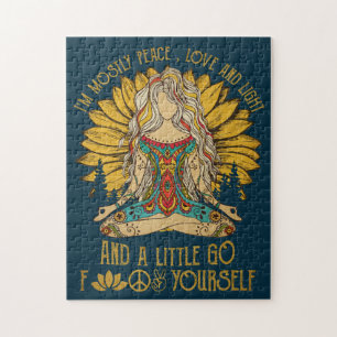 Puzzle Funny Hippy Peace Love Light 60s