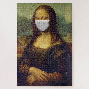 Puzzle Funny Monalisa porte le masque du visage de Corona