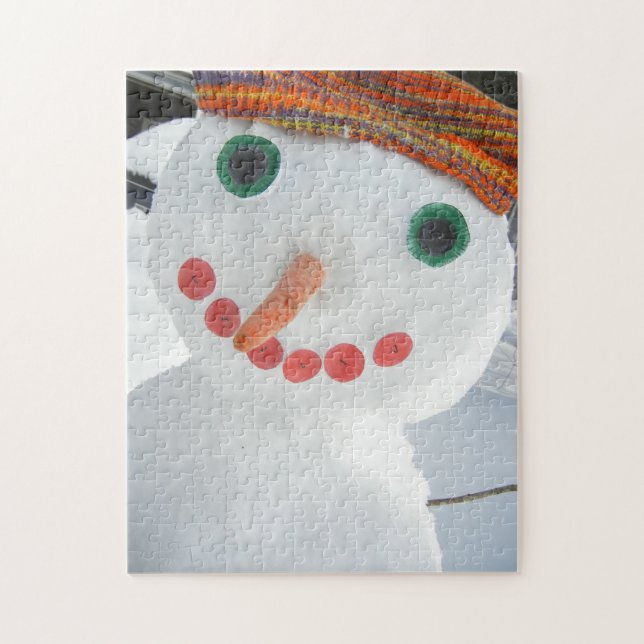 Puzzle Funny Snowman portant Orange Casquette photo Whims (Vertical)