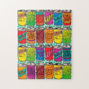 Puzzle Funny Soda Cans Motif coloré