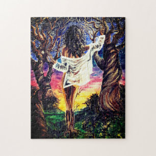 Puzzle Fusion - Peinture aquarelle - Dame de la Forêt