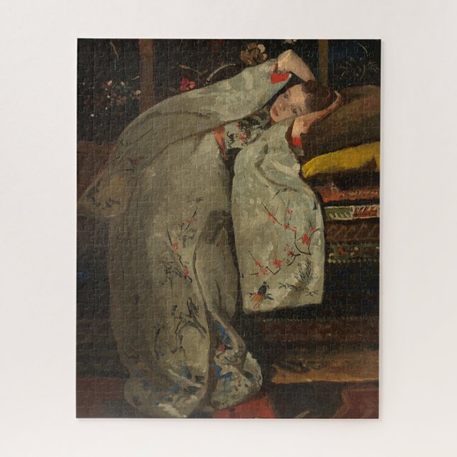 Puzzle G.H. Breitner, Girl in a White Kimono - Fine Art (Vertical)