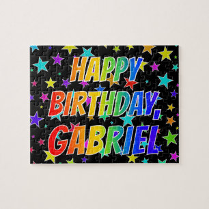 Puzzle "GABRIEL" First Name, Fun "HAPPY BIRTHDAY"
