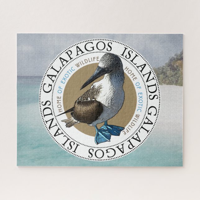 Puzzle Galapagos Îles Bleu Pied Booby Bird (Horizontal)