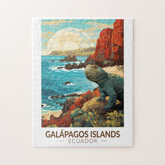 Puzzle Galapagos Îles Voyage Art Vintage (Vertical)