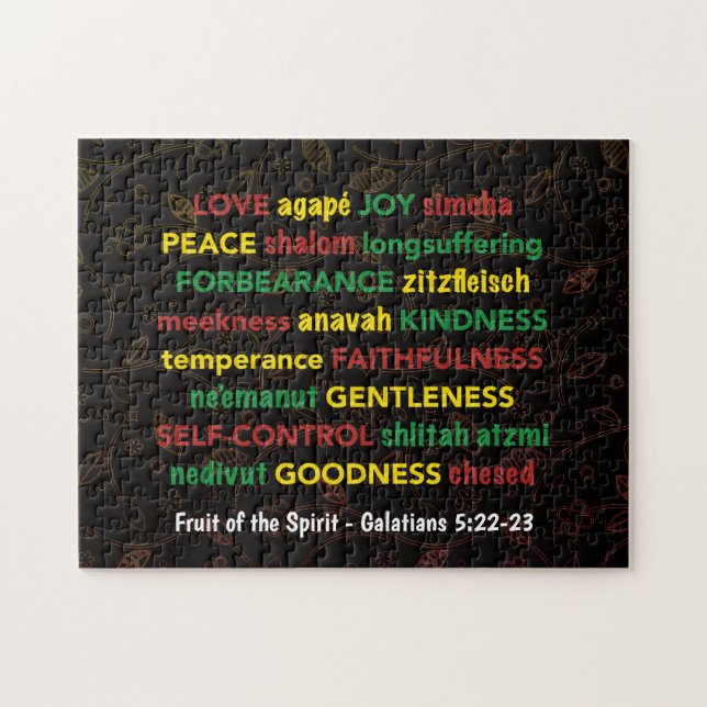Puzzle GALATIENS 5:22-23 Fruit de l'Esprit chrétien (Horizontal)