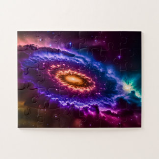 Puzzle Galaxie cosmique rose et violet amusante dans l'es