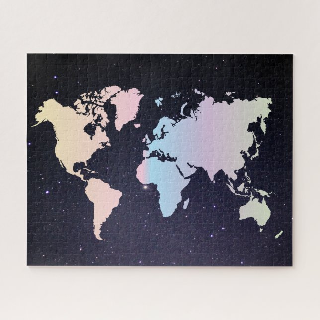 Puzzle Galaxie de nuit cosmique et Holographique Pastel C (Horizontal)