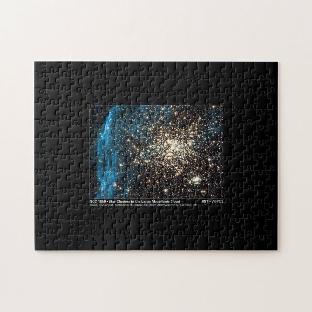 Puzzle Galaxy NGC 1850 Star Clusters Magellanic Cloud (Horizontal)