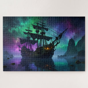 Puzzle Galleon fantôme sous les étoiles hantées