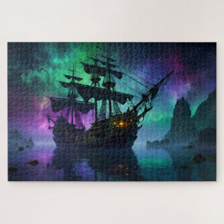 Puzzle Galleon fantôme sous les étoiles hantées