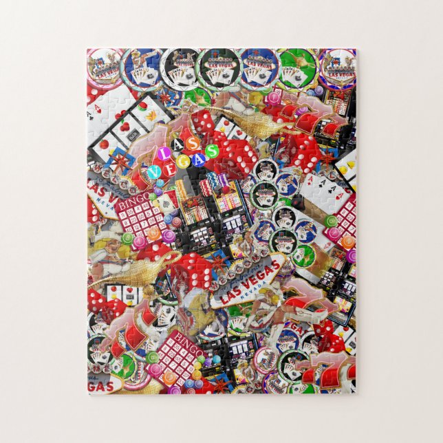 Puzzle Gamblers Delight - Las Vegas Icons Collage (Vertical)