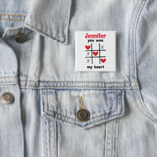 Puzzle Game I You won my heart 2 Inch Square Button