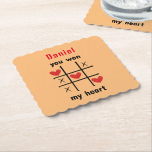 Puzzle Game I You won my heart Paper Coaster